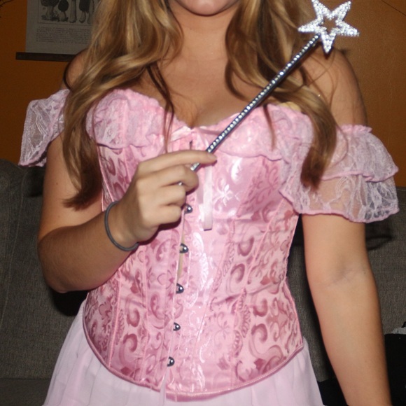 Pink Lace Off-Shoulder Corset Top - Picture 5 of 6